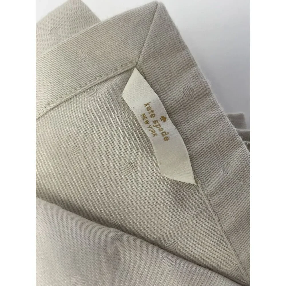 Kate Spade Larabee Polka Dot Cloth Napkins Neutral Tan Khaki 18” Set Of 7